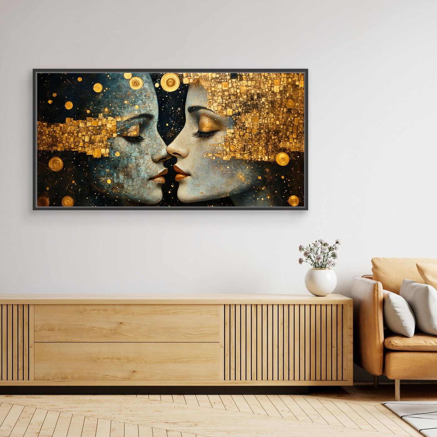 Stampe giclée su Tela con Cornice / Gold Kiss ( 5 misure )
